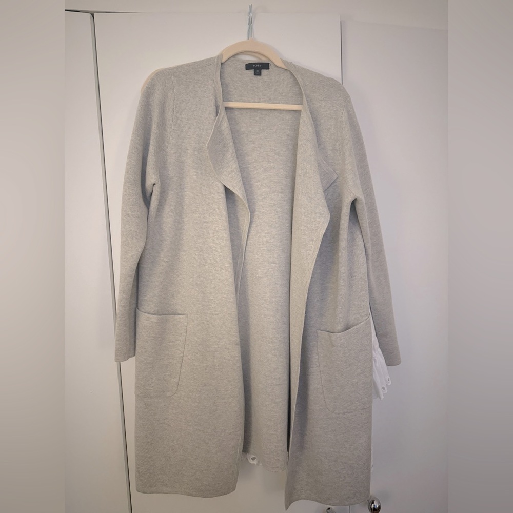 J crew Juliette Collarless Sweater Blazer Size M